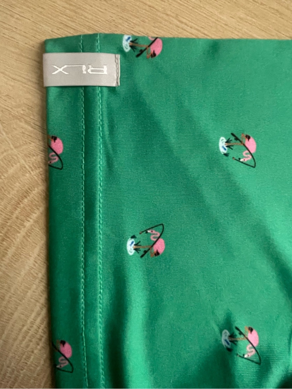 NWT Polo Ralph Lauren RLX Golf Polo Shirt Men's Large Green Multicolor Flamingo - Picture 8 of 13